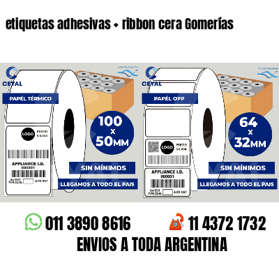 etiquetas adhesivas   ribbon cera Gomerías
