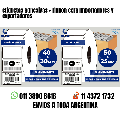 etiquetas adhesivas   ribbon cera Importadores y exportadores
