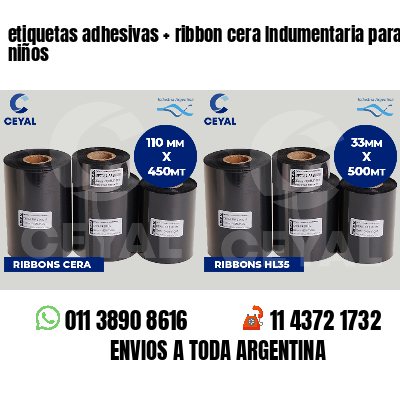 etiquetas adhesivas   ribbon cera Indumentaria para niños
