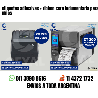 etiquetas adhesivas   ribbon cera Indumentaria para niños