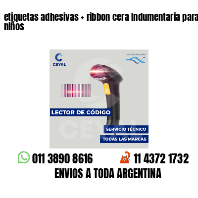 etiquetas adhesivas   ribbon cera Indumentaria para niños