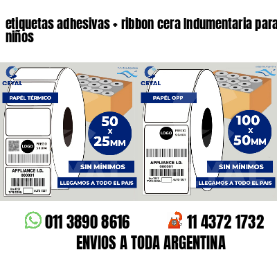 etiquetas adhesivas   ribbon cera Indumentaria para niños