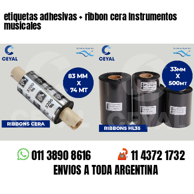 etiquetas adhesivas ribbon cera Instrumentos musicales