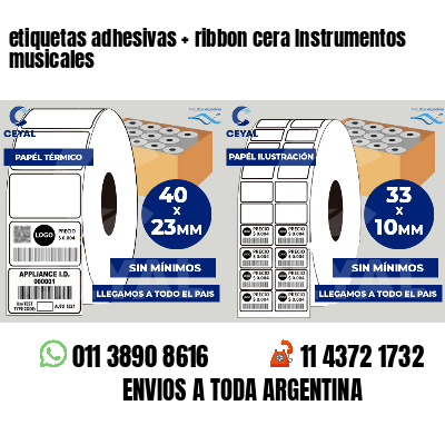 etiquetas adhesivas ribbon cera Instrumentos musicales