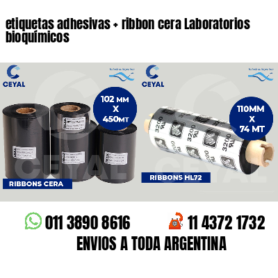 etiquetas adhesivas ribbon cera Laboratorios bioquímicos