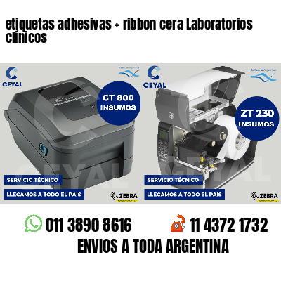 etiquetas adhesivas   ribbon cera Laboratorios clínicos