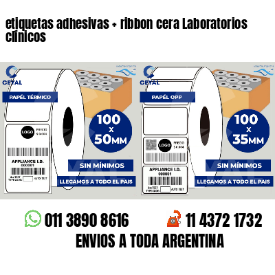 etiquetas adhesivas ribbon cera Laboratorios clínicos