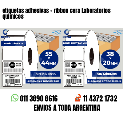 etiquetas adhesivas ribbon cera Laboratorios químicos