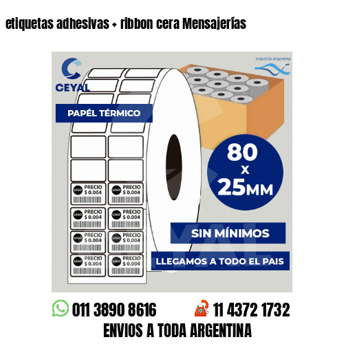 etiquetas adhesivas   ribbon cera Mensajerías