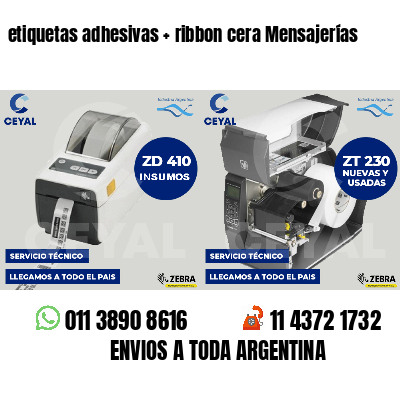 etiquetas adhesivas   ribbon cera Mensajerías