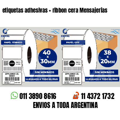 etiquetas adhesivas   ribbon cera Mensajerías