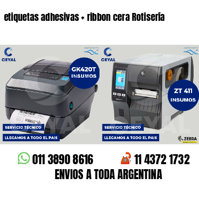 etiquetas adhesivas ribbon cera Rotisería