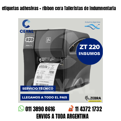 etiquetas adhesivas   ribbon cera Talleristas de indumnentaria