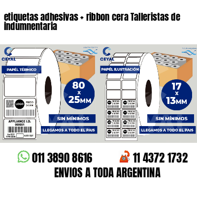 etiquetas adhesivas ribbon cera Talleristas de indumnentaria