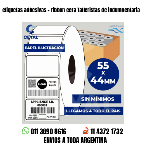 etiquetas adhesivas   ribbon cera Talleristas de indumnentaria