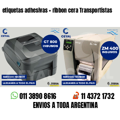 etiquetas adhesivas ribbon cera Transportistas