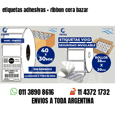 etiquetas adhesivas ribbon cera bazar
