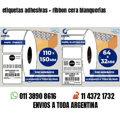 etiquetas adhesivas ribbon cera blanquerías