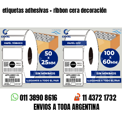 etiquetas adhesivas   ribbon cera decoración