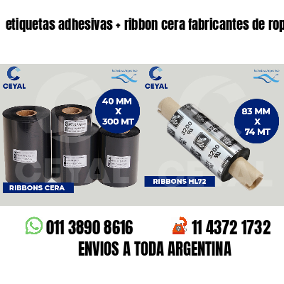 etiquetas adhesivas ribbon cera fabricantes de ropa