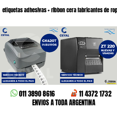 etiquetas adhesivas   ribbon cera fabricantes de ropa