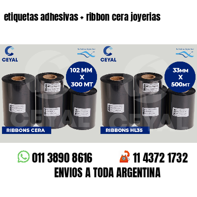 etiquetas adhesivas ribbon cera joyerias