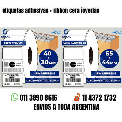 etiquetas adhesivas   ribbon cera joyerias