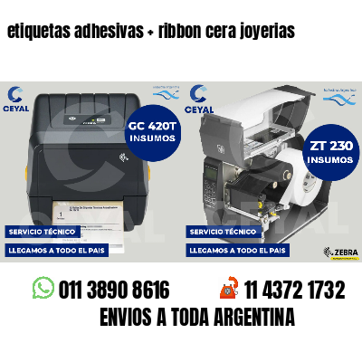 etiquetas adhesivas   ribbon cera joyerias