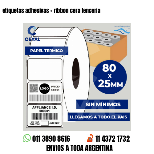 etiquetas adhesivas   ribbon cera lenceria