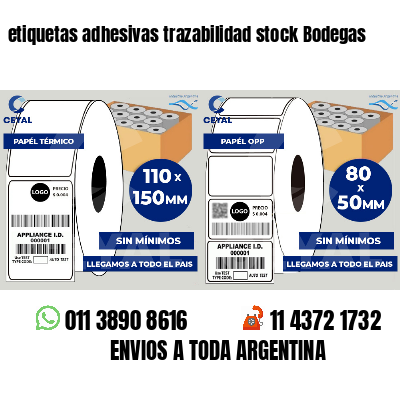 etiquetas adhesivas trazabilidad stock Bodegas