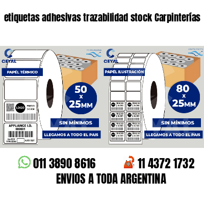 etiquetas adhesivas trazabilidad stock Carpinterías