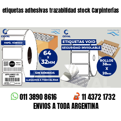 etiquetas adhesivas trazabilidad stock Carpinterías