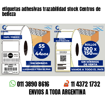 etiquetas adhesivas trazabilidad stock Centros de belleza