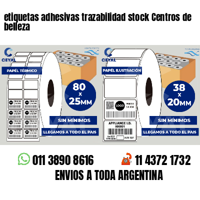 etiquetas adhesivas trazabilidad stock Centros de belleza
