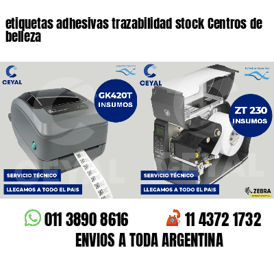 etiquetas adhesivas trazabilidad stock Centros de belleza