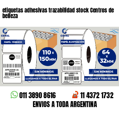 etiquetas adhesivas trazabilidad stock Centros de belleza