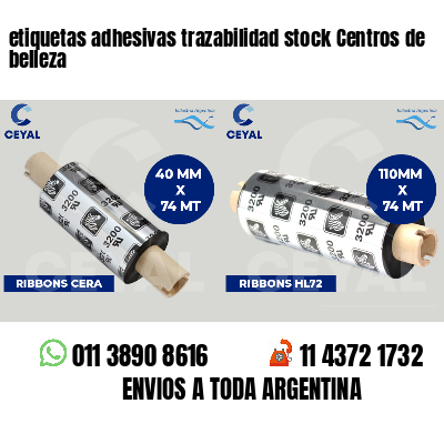 etiquetas adhesivas trazabilidad stock Centros de belleza