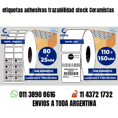 etiquetas adhesivas trazabilidad stock Ceramistas