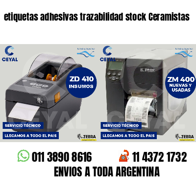 etiquetas adhesivas trazabilidad stock Ceramistas
