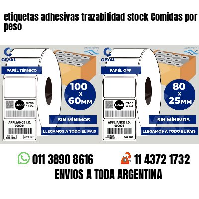 etiquetas adhesivas trazabilidad stock Comidas por peso