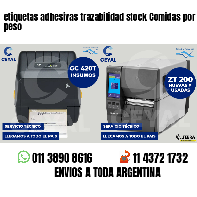 etiquetas adhesivas trazabilidad stock Comidas por peso