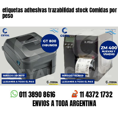 etiquetas adhesivas trazabilidad stock Comidas por peso