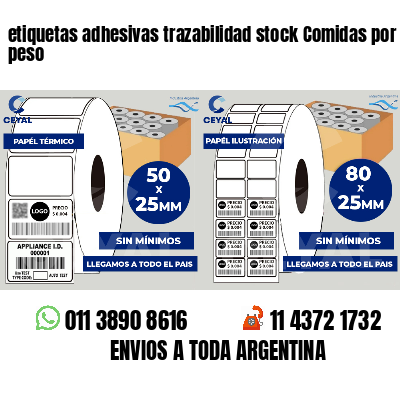 etiquetas adhesivas trazabilidad stock Comidas por peso