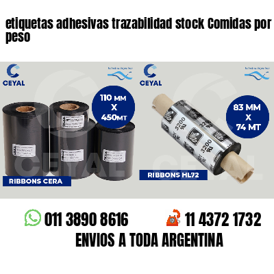 etiquetas adhesivas trazabilidad stock Comidas por peso
