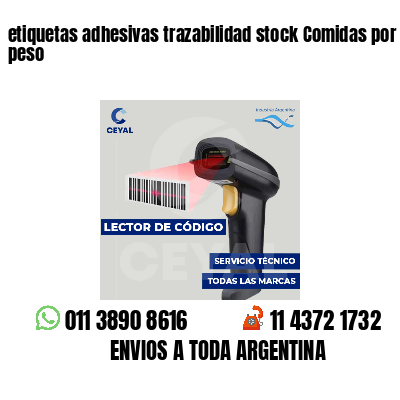 etiquetas adhesivas trazabilidad stock Comidas por peso