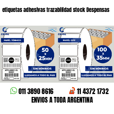 etiquetas adhesivas trazabilidad stock Despensas