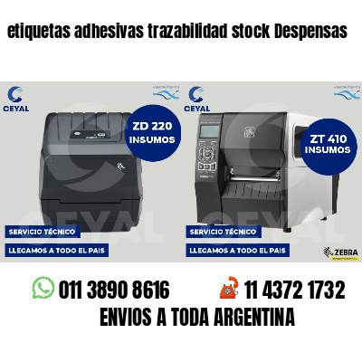 etiquetas adhesivas trazabilidad stock Despensas