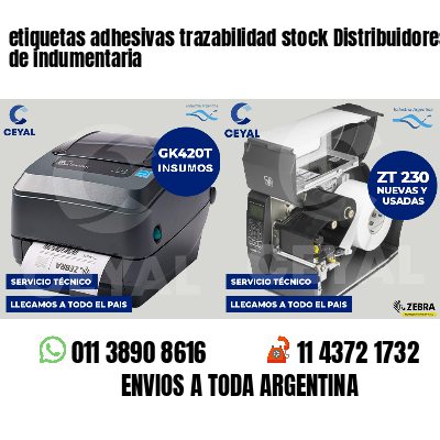 etiquetas adhesivas trazabilidad stock Distribuidores de indumentaria