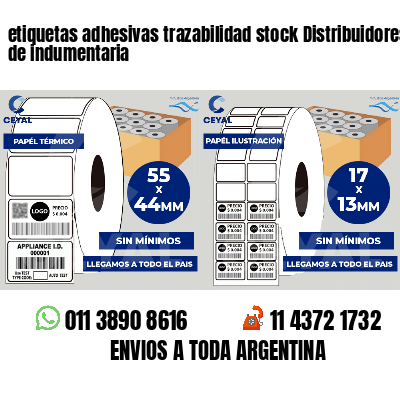 etiquetas adhesivas trazabilidad stock Distribuidores de indumentaria