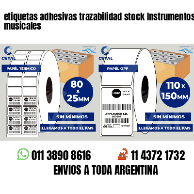 etiquetas adhesivas trazabilidad stock Instrumentos musicales